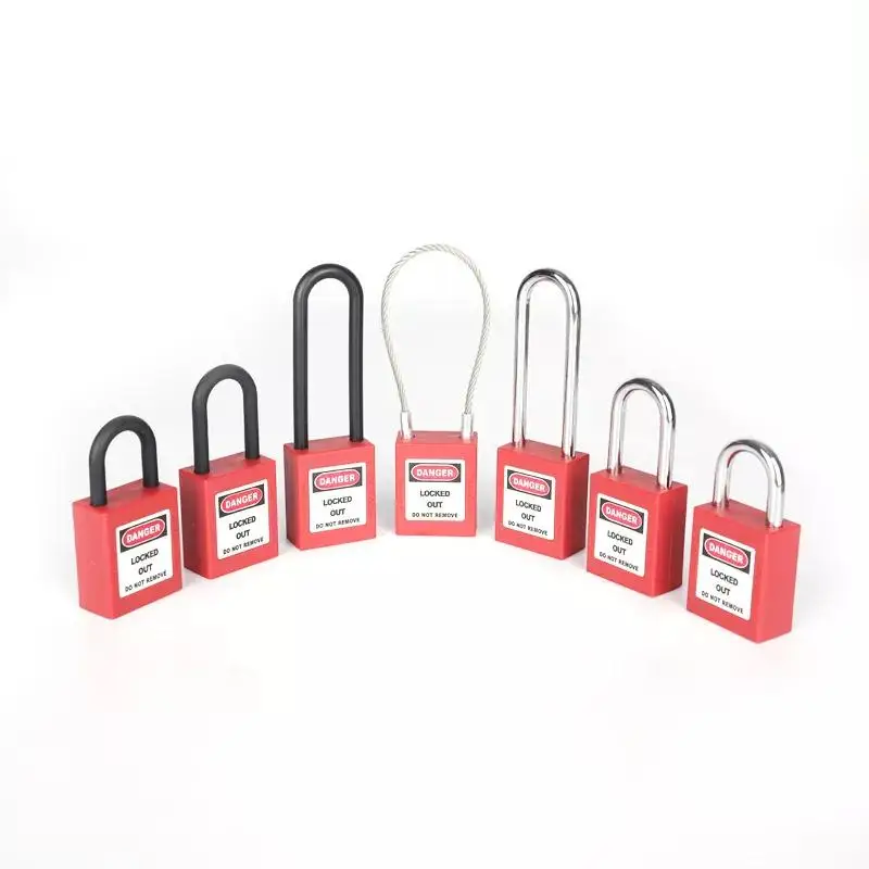 Unique Design ABS and hardened steel 6*25mm Insulation Abs Dust-proof Safety Padlock For Loto