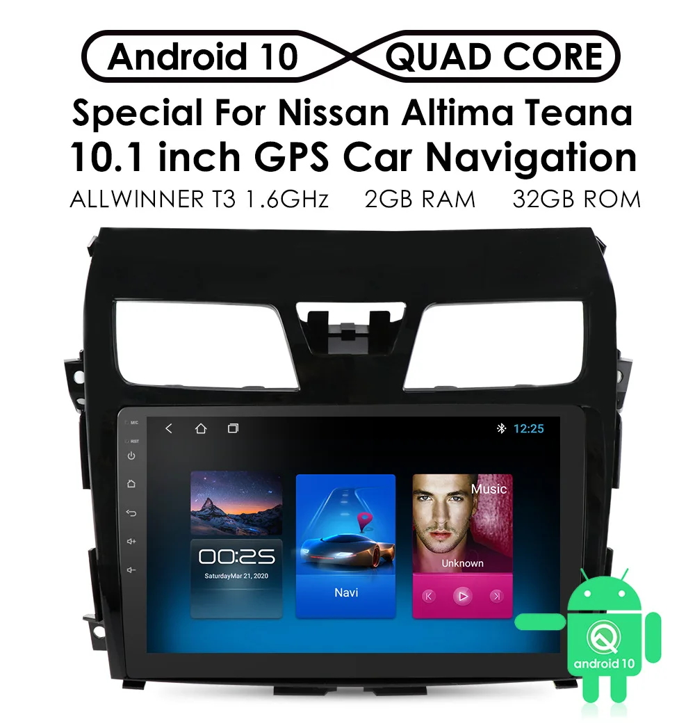 YHT Android 10 Touch Screen Car DVD Player For Nissan Teana Altima 2013 2014 2015 2016 2017 2018 Multimedia Radio Video GPS