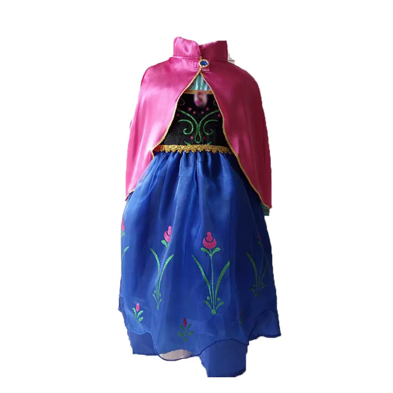 Girls Elsa  Anna Dress Cartoon Cosplay Snow Queen Princess Dresses Elsa Toddler Children Clothing Dresses for girls
