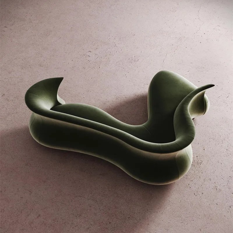Nordic design, high-end personalized art sofa, hotel villa lobby, curved reception lounge sofa