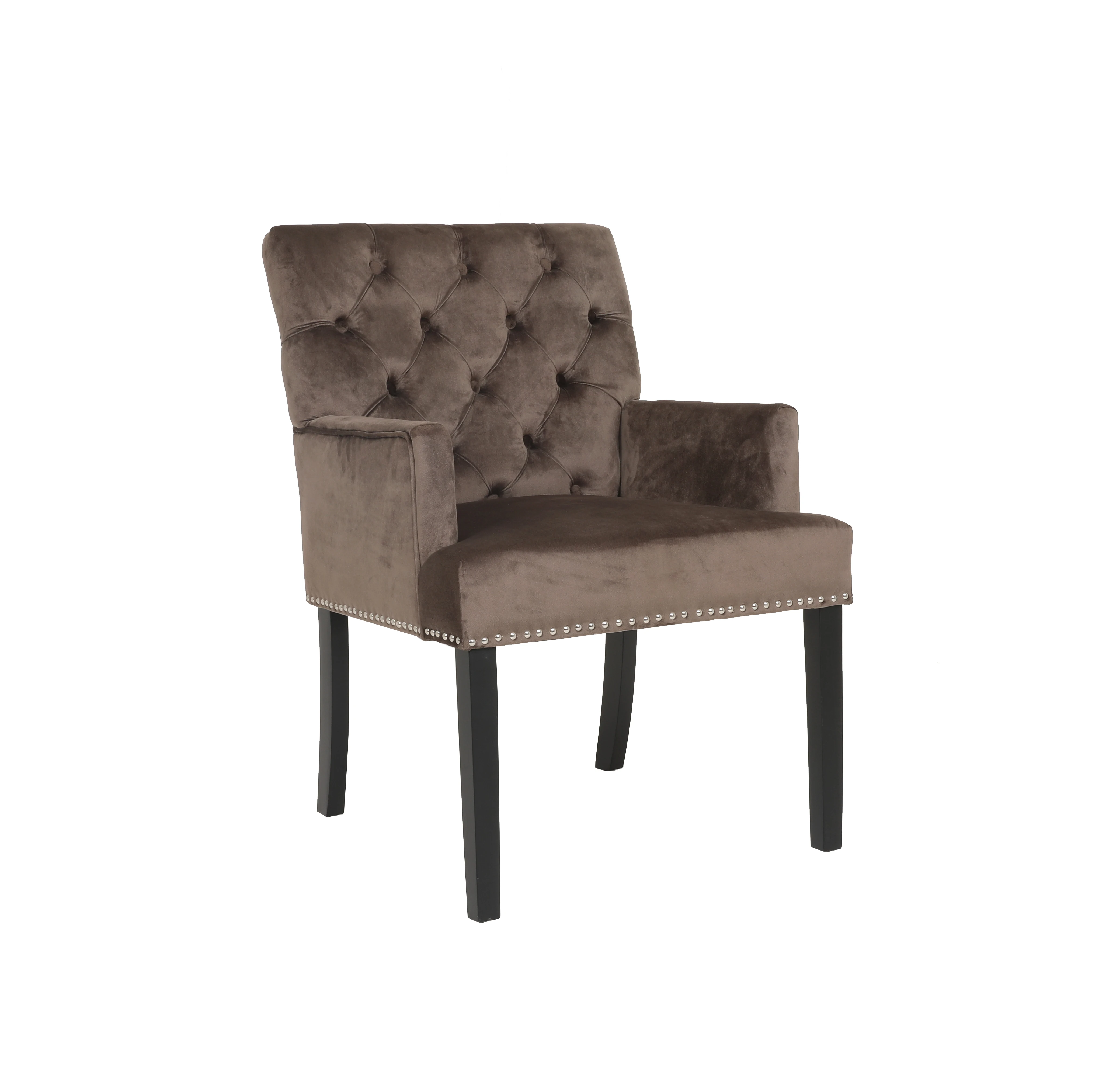 Living room chair Velvet fabric side chair Apartment Hotel Bedroom Accent Armchair with Knocker