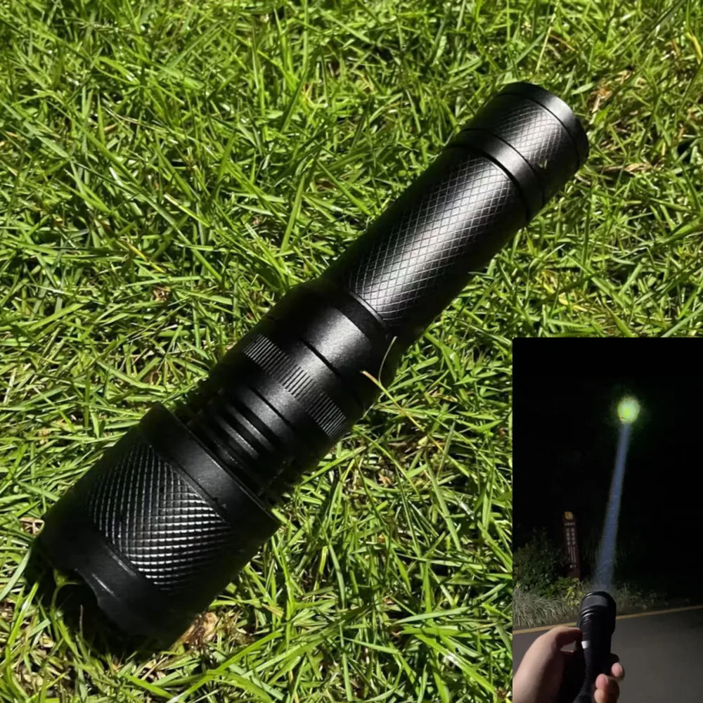 Underwater searchlight rechargeable emergency scuba waterproof diving flashlight with laser
