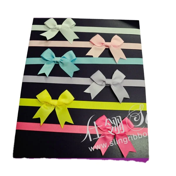 Best Selling Pre Made Satin Eco Friendly  Wrapping Self Adhesive Ribbon Bow Elastic Loop Bow for Gift packing