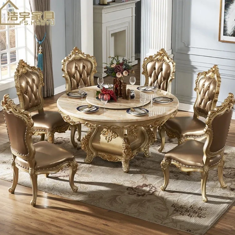 Good Quality Classic Style Marble Top Dining Table Designs Luxury Dining Table
