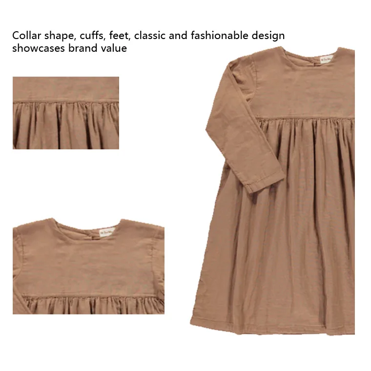 newborn cotton dress toddler dress spring and autumn baby party long sleeved round neck baby gauze dress