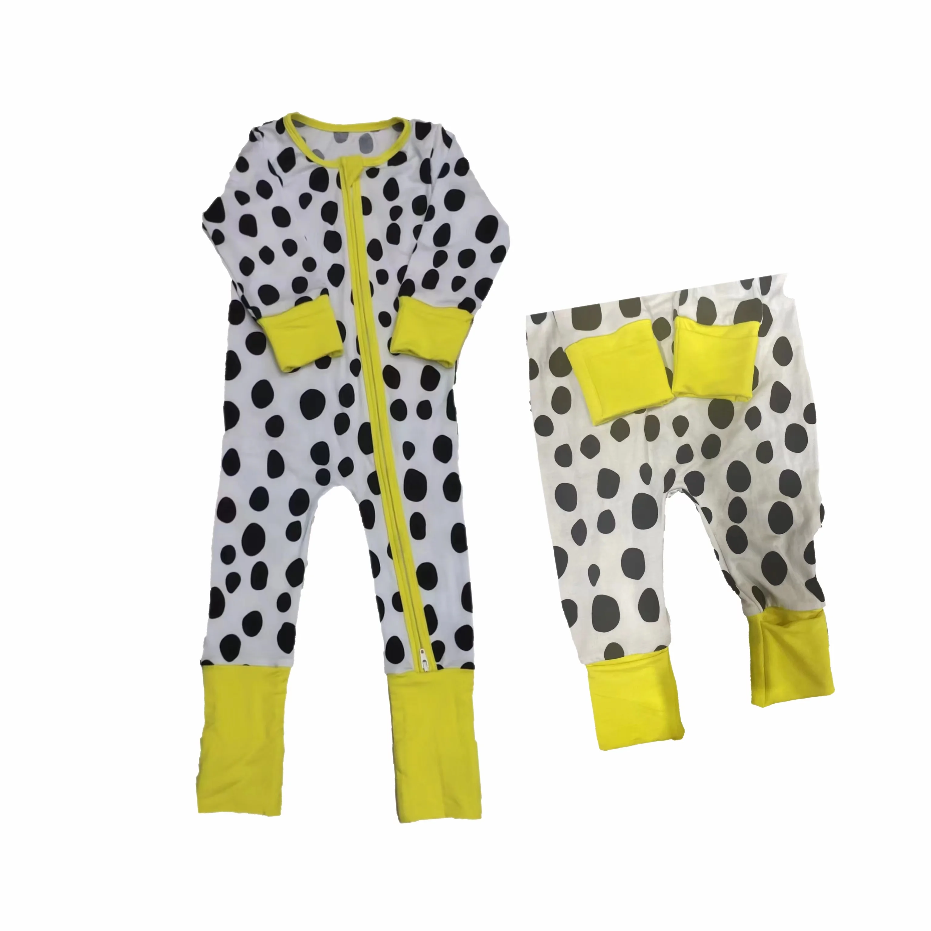 2023 New style Custom high quality bamboo baby pajamas Checked 95% bamboo viscose 5% spandex baby pajamas