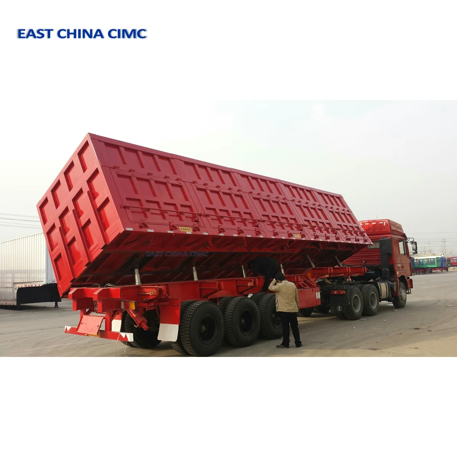 Heavy Duty Open Box End Dump Trailer Tractor Truck Rear Dump Truck Trailer Used For Sale