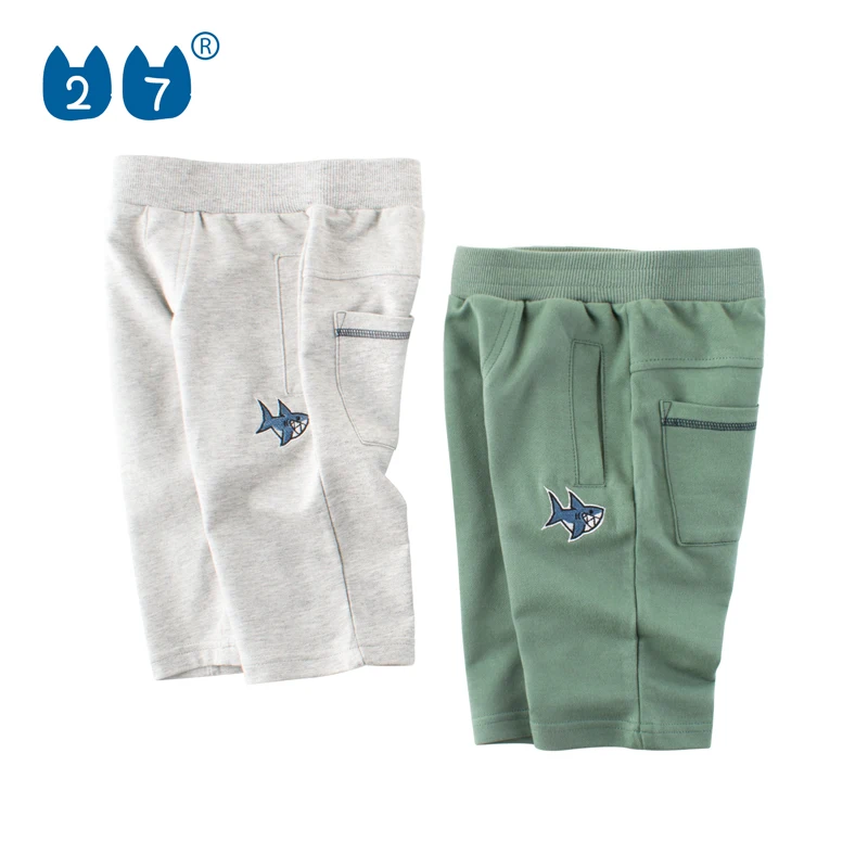 Оптовая продажа с фабрики, новый стиль, детские брюки три четверти с акулой Emb