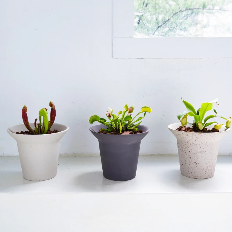 Modern design round ceramic flower pot with hole for home garden decor