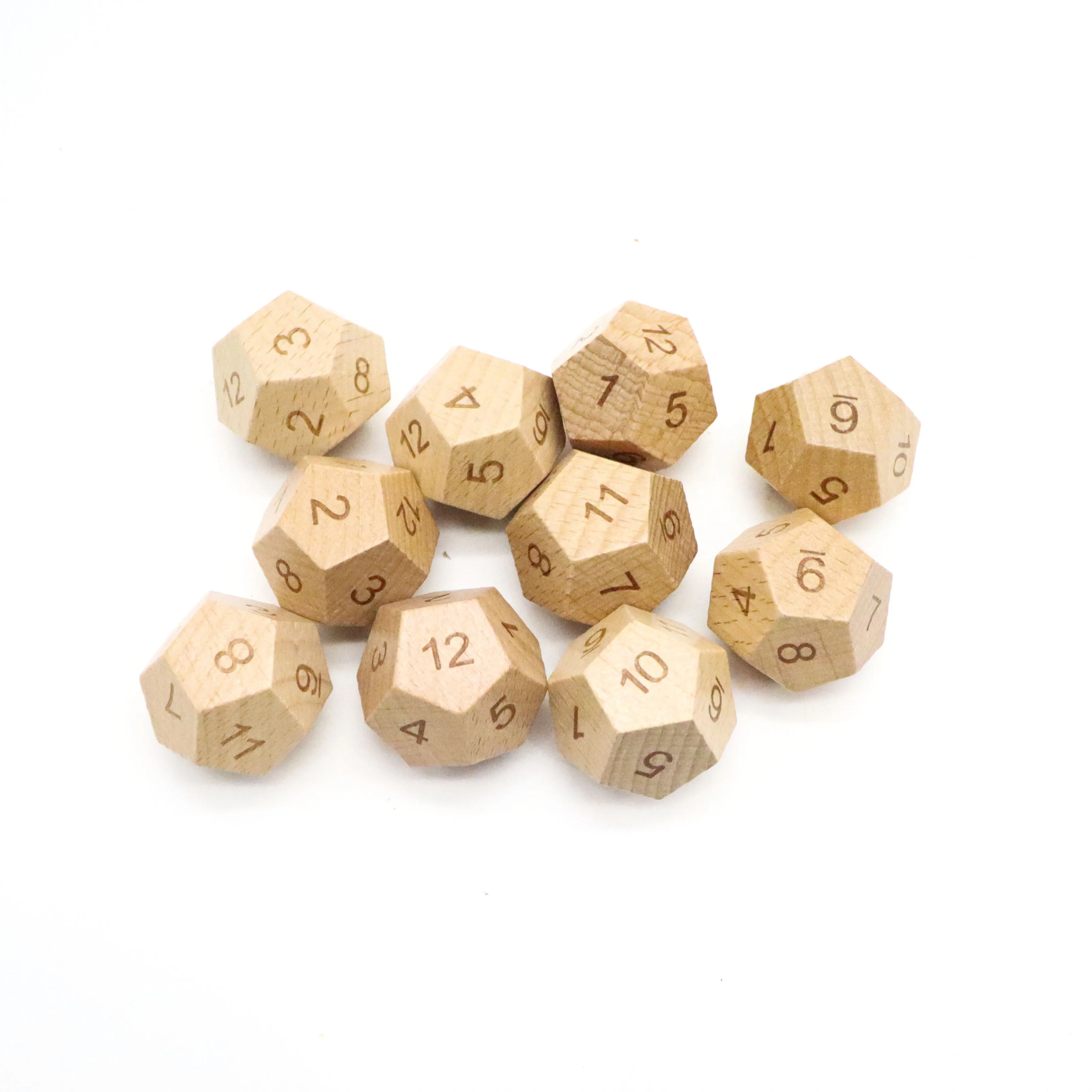 High quality custom polyhedral wooden dice for game 12 sided dice wood dice