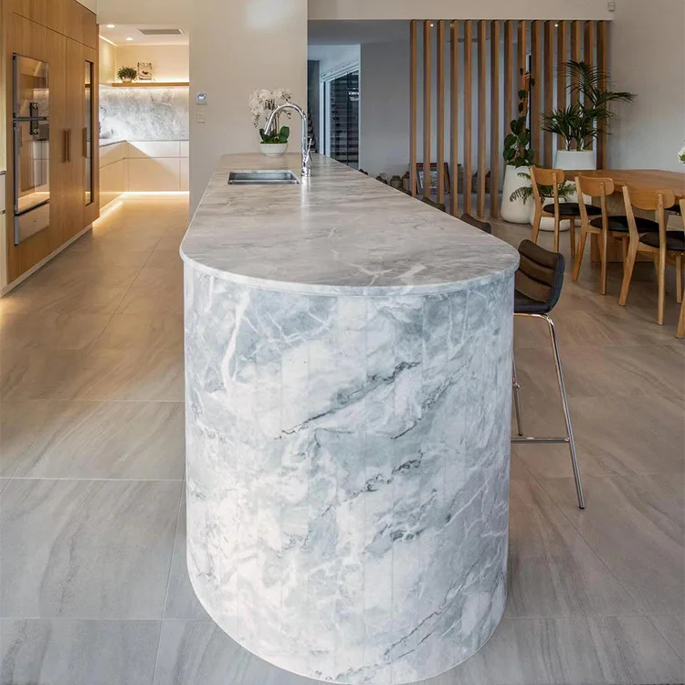 Modern Style  Arctic Sky  Quartzite Slab with Light Grey color  Natural Stone for Kitchen Countertop Tiles Flooring