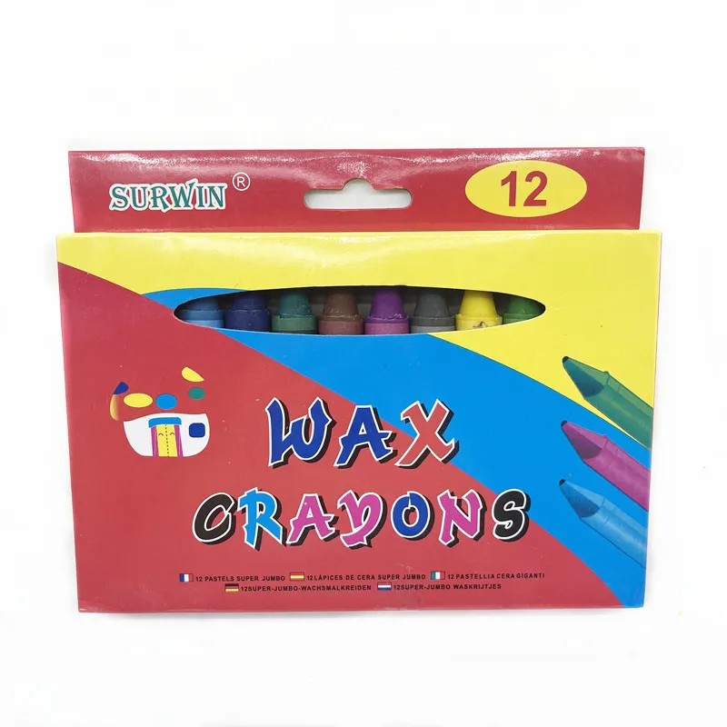 Top 1 Selling 12 Color 1.4 cm Diameter Jumbo Wax Crayons With Custom Logo Pack Crayons for Children