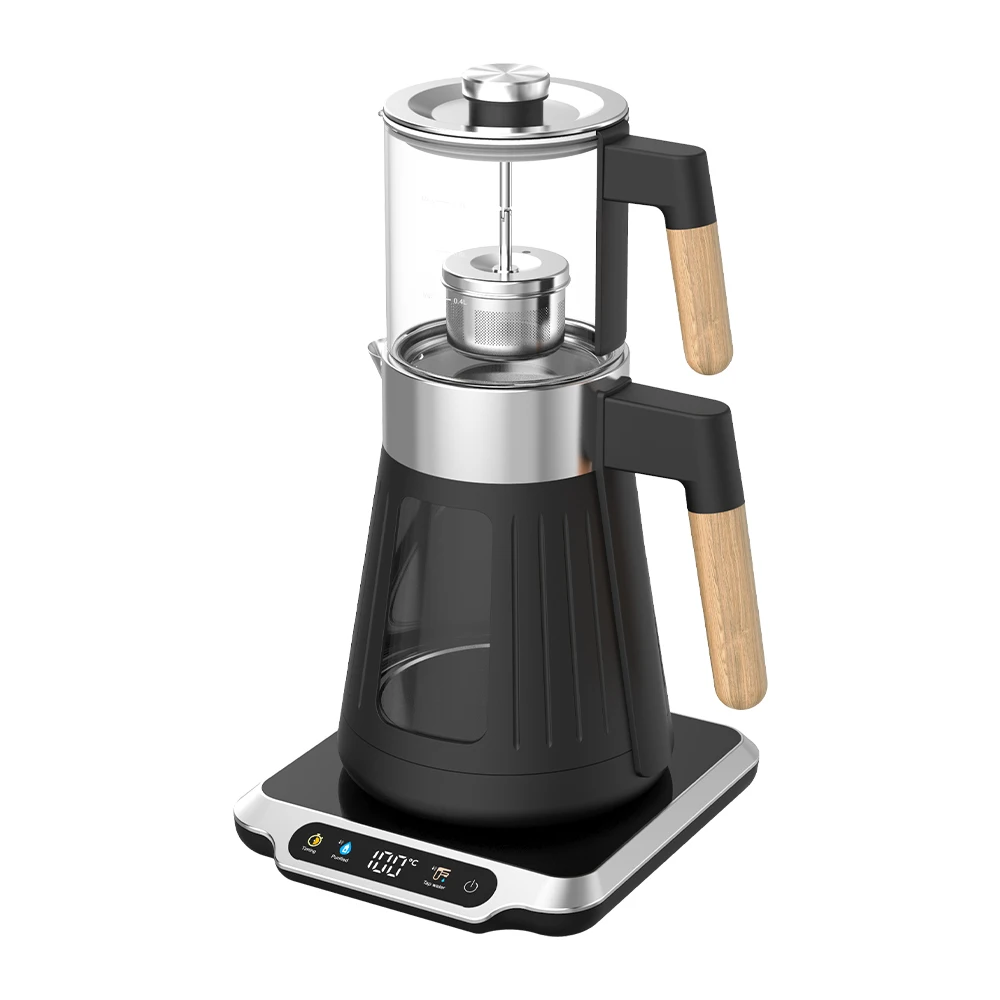 Hotsy Small Appliances Digital Electric Two Layers Jug Glass Samovar Tea Maker Samovar Turkish Pot With Filter Glass Tea Kettle