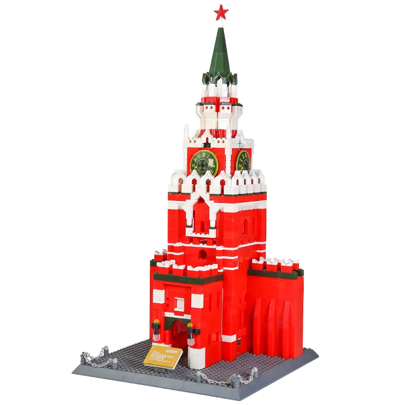 5219 1108 шт. модели из АБС мировая архитектура Спасская башня Россия кирпичи городская декорация коллекция детских игрушек