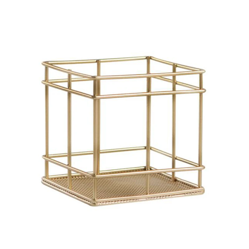 
directly price pencil cup holder wire gold metal pen organizer for desk decor 