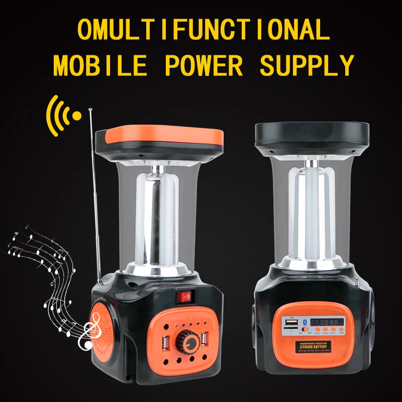 USB Rechargeable Light High Lumen Multi Function Lamp Outdoor Solar Light Portable Emergency LED Camping Lantern with Blueteeth