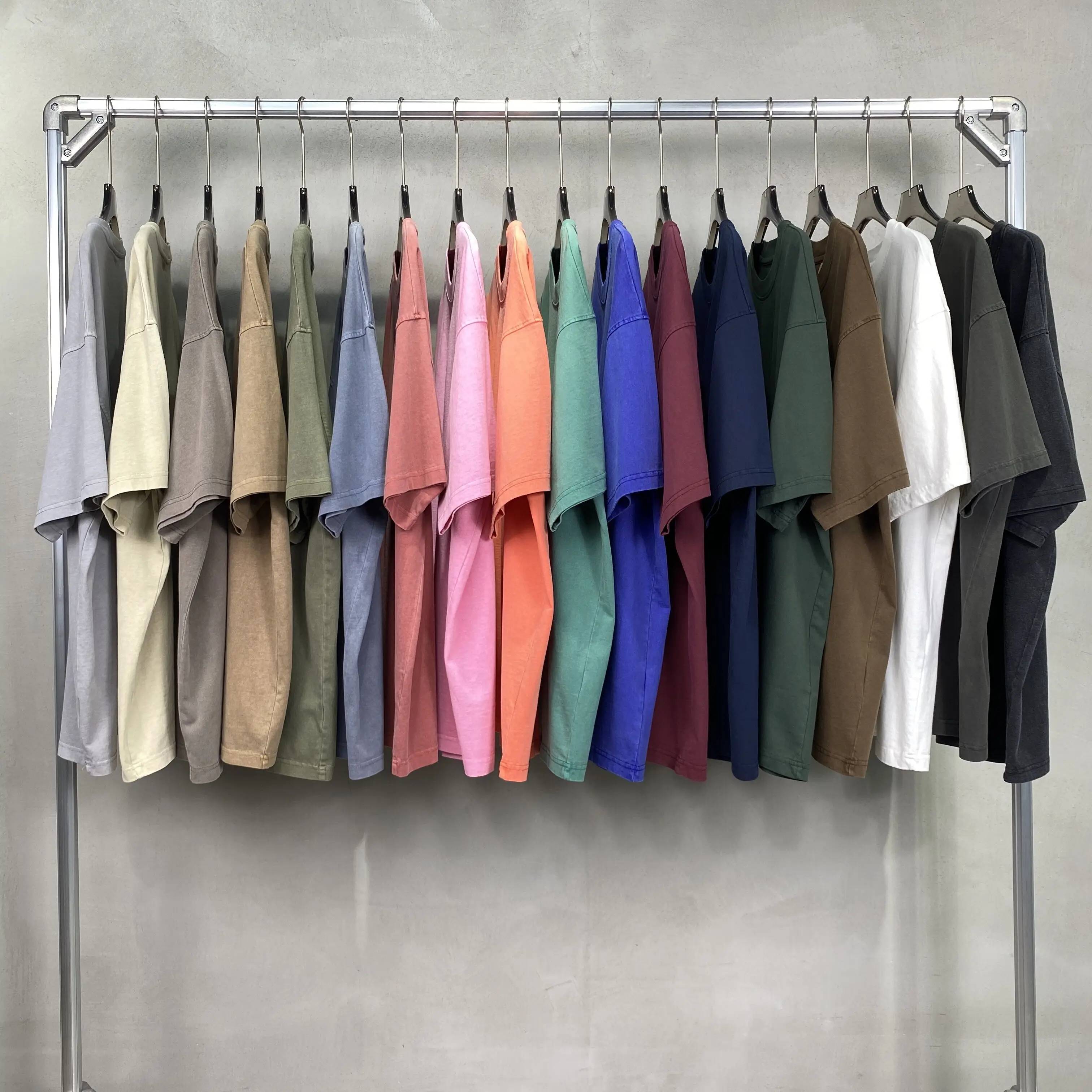 Factory Sell Cotton With Logo Stone Men Women Distressed t-shirt dtg Print Oversize Black Custom Vintage Acid Wash t shirt