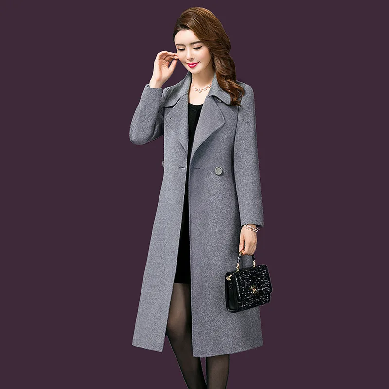 Luxury Custom Made Australian Private Label Purple Ladies Winter Warm Jacket Wool Long Shearling Mongolian Cashmere Coat
