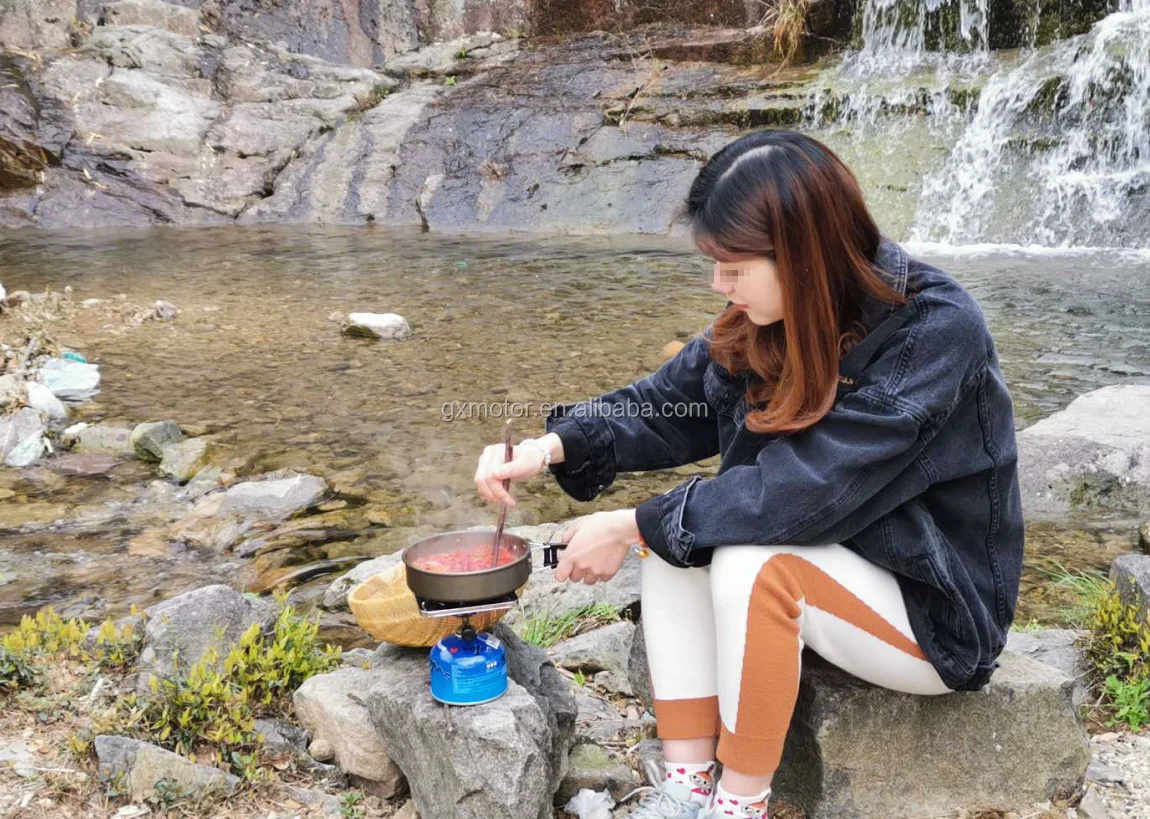 
Portable Camping Stove Picnic Stove Cookout Burner Cookware for 7/16 gas cartridge butane 220g/450g gas cartridge 