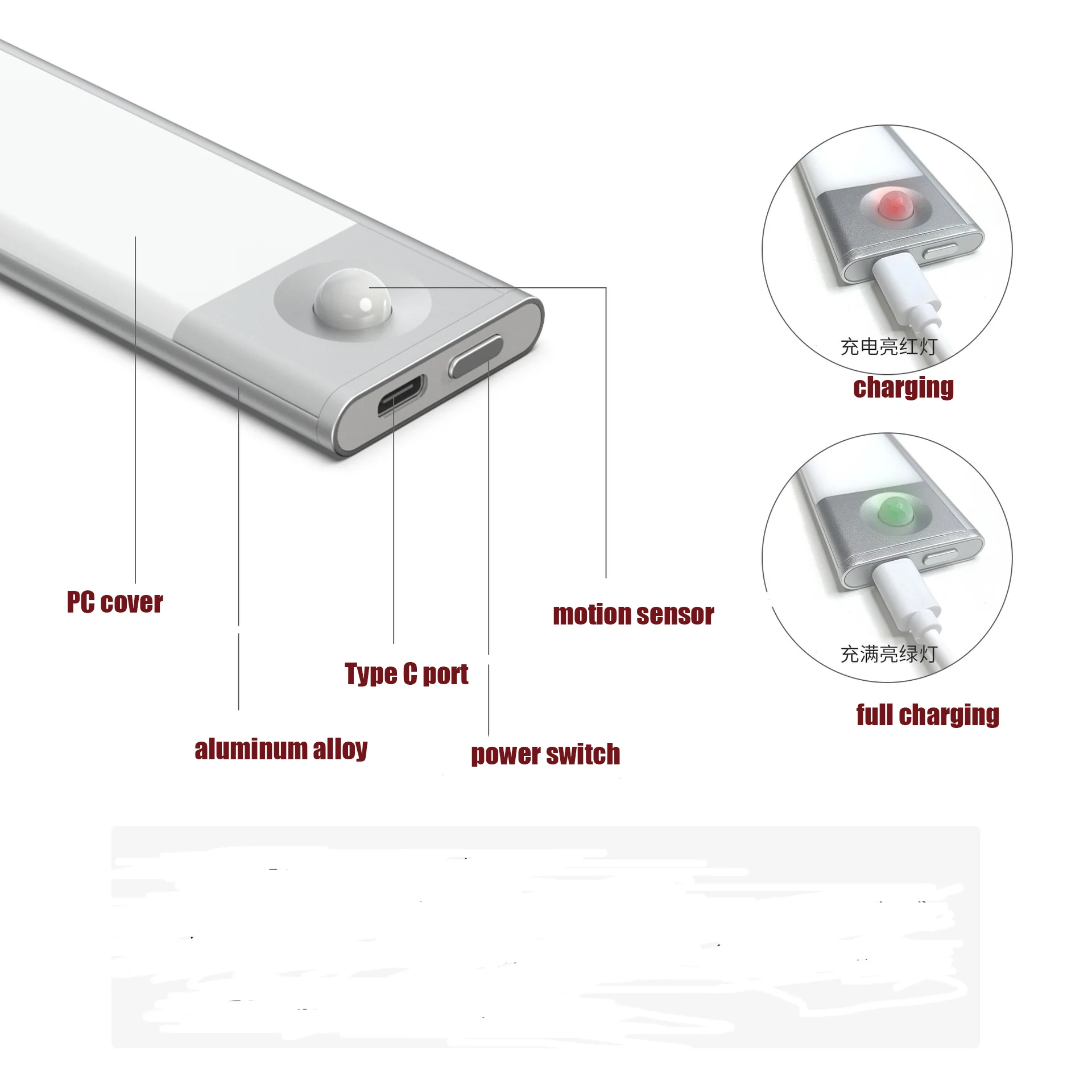 Движение-активированный USB перезаряжаемые светодиодный свет гардероб беспроводной инфракрасный датчик который крепится в любом месте магнитный осветитель с датчиком