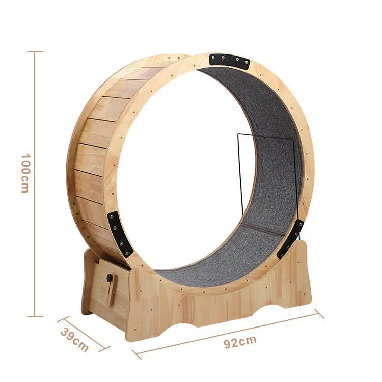 Wood Corrugated Pet Scratch Toy Large Size Running Exercise Funny Spring Cat Fitness Wheel Pet Treadmill For Cats