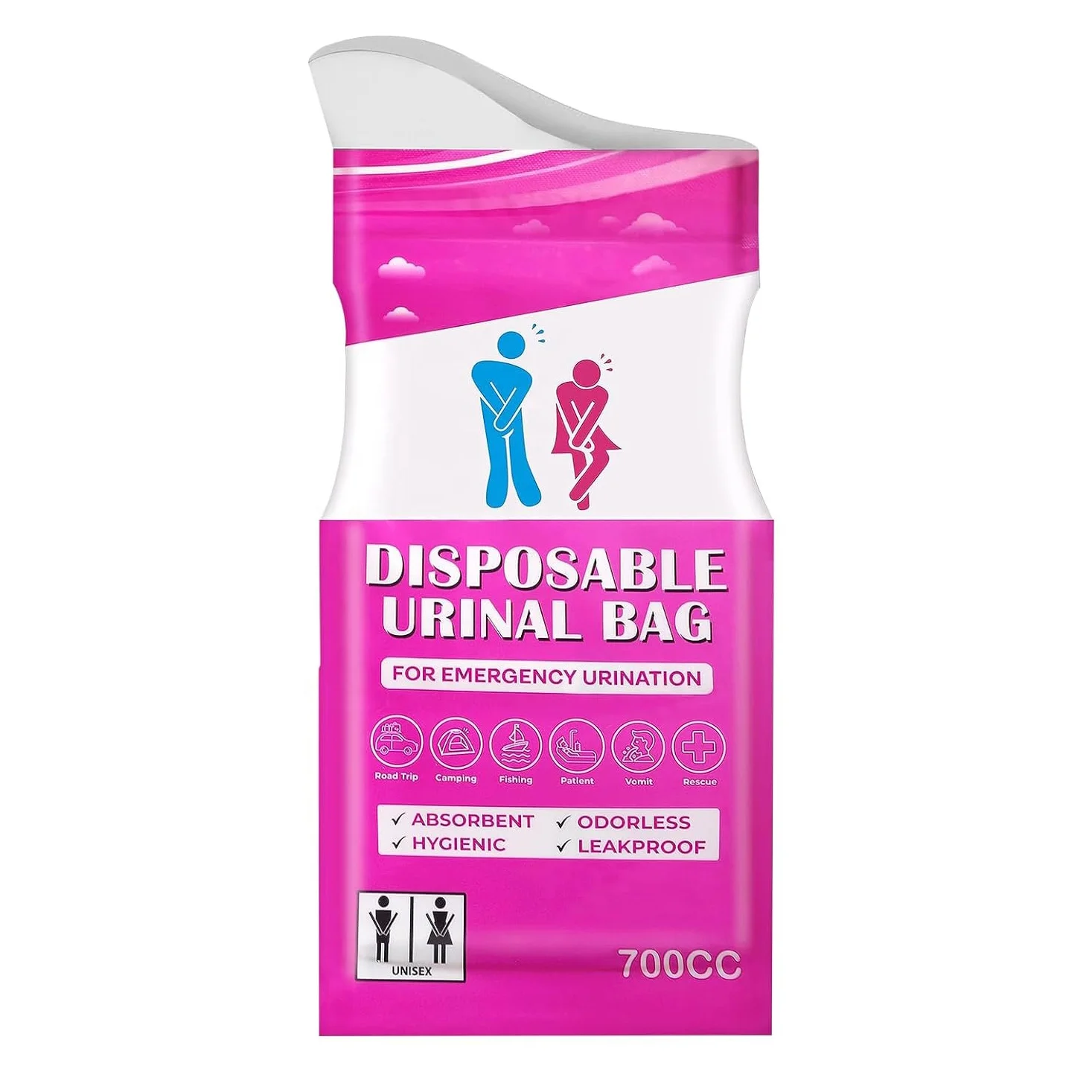 700ML Emergency Travel Urine Bag Unisex Urinal Bags Portable Camping Pee Toilet for Traffic Jams