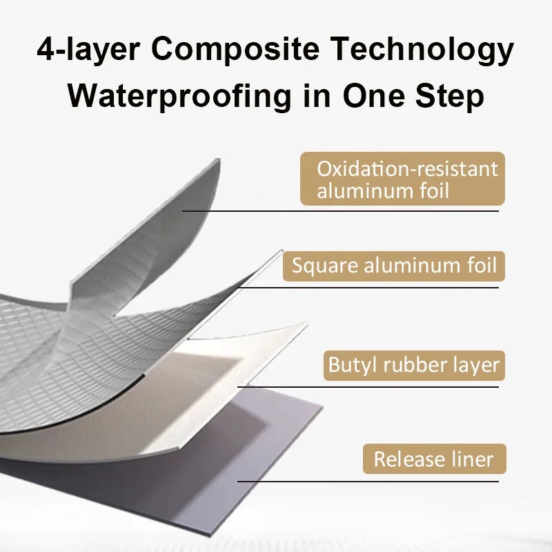 Waterproof self adhesive butyl rubber tape super sticky aluminum foil butyl tape