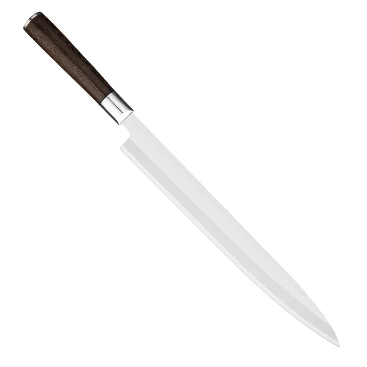 Japanese 300mm Slicing Sashimi Knife 5cr15 Sakimaru Sushi Knives Stainless Steel Sushi Knife With Wenge Wood Handle