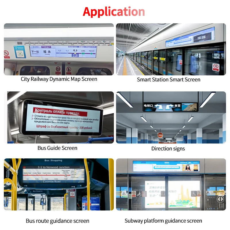 37.6inch Stretched Bar Wide LCD Display for BUS/METRO/TRAIN Advertising Stretched Bar Screen Stretch Lcd Display In Bus