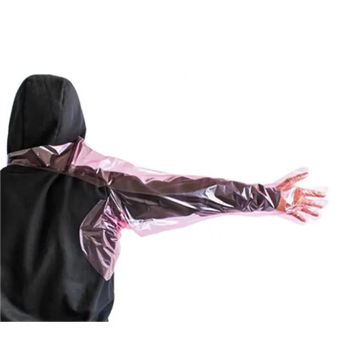FACTORY Plastic Anti-slip Long Sleeve Gloves Neck Design for  Veterinary Gloves