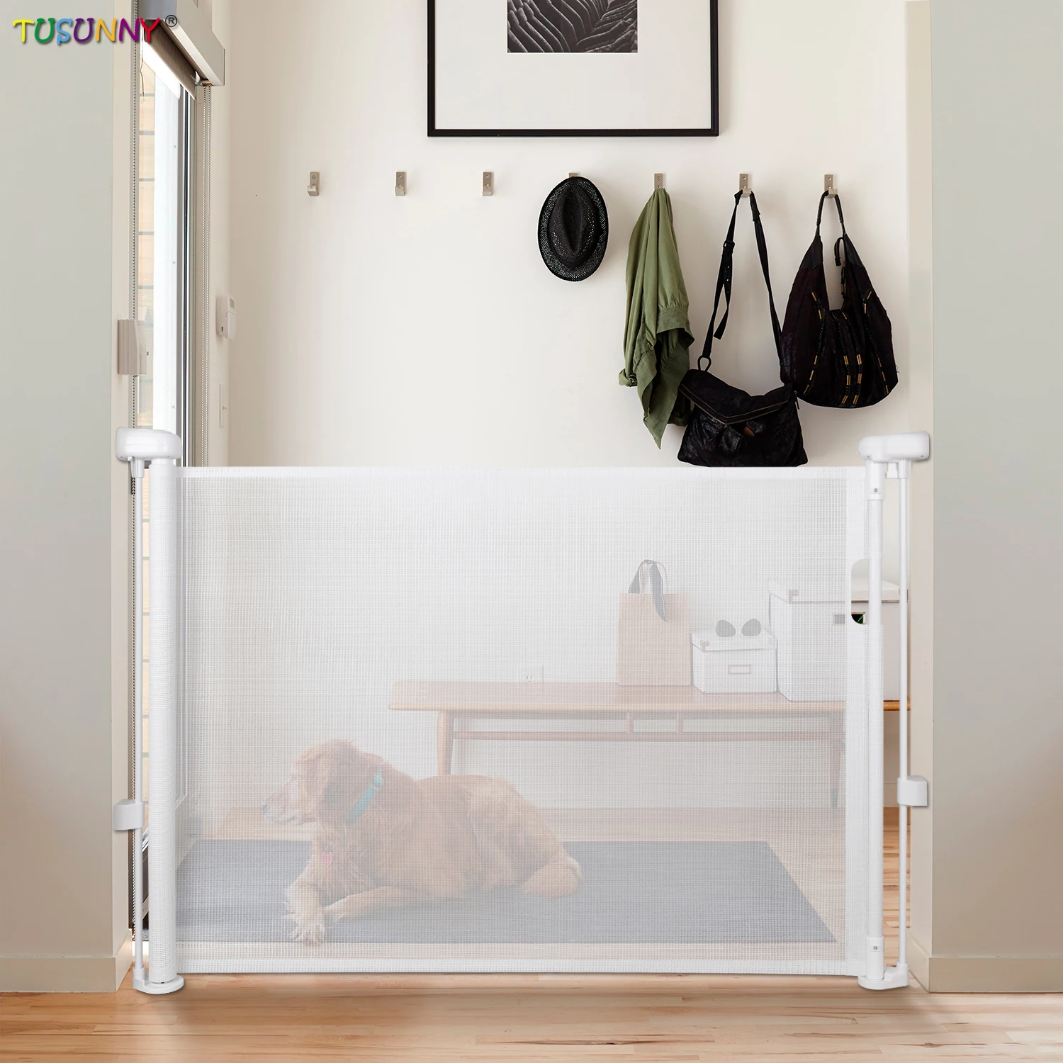 One-Handed Performance Baby Safety Gate Retractable High Quality Adjustable Sliding Baby Safety Door Gate