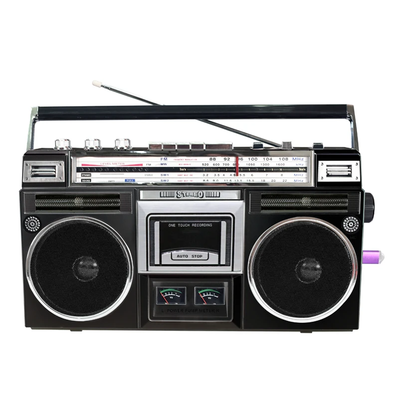 New Designed Recorder Player Multi Functional Stereo speakers portable FM/AM/SW  two ammeter Vintage Cassette Radio