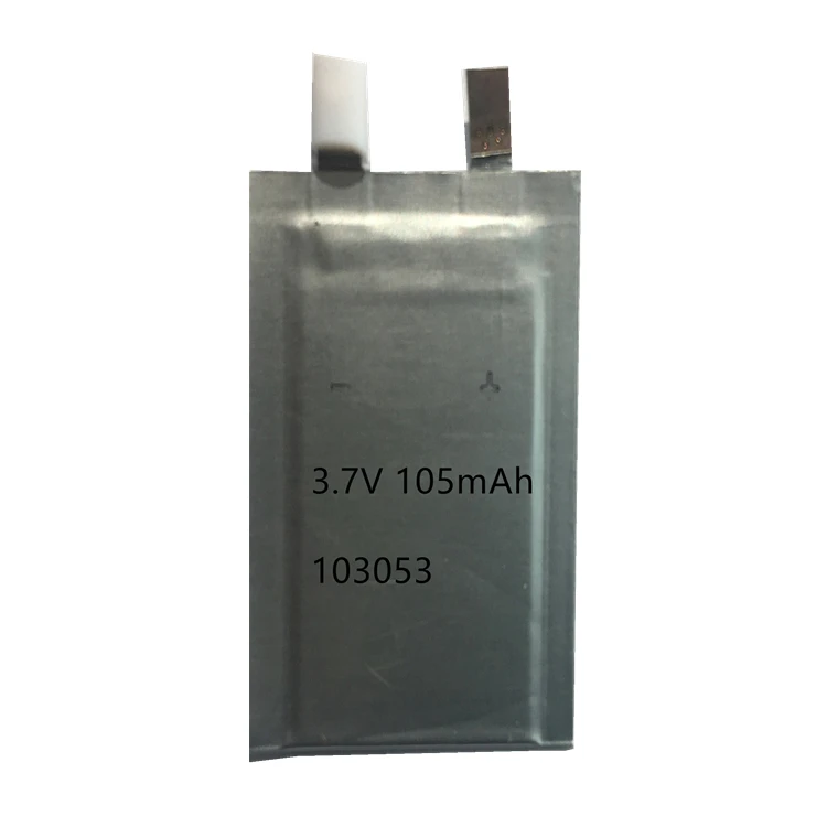Thin Battery 103053 thin battery 3.7V rechargeable battery 105mAh thickness 1.05mm