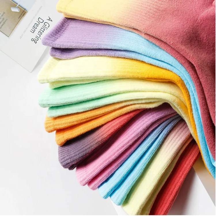 Wholesale Funny Novelty Fashion Colorful Socks Cool Crazy Skateboard Tie Dye Crew Slouch Socks