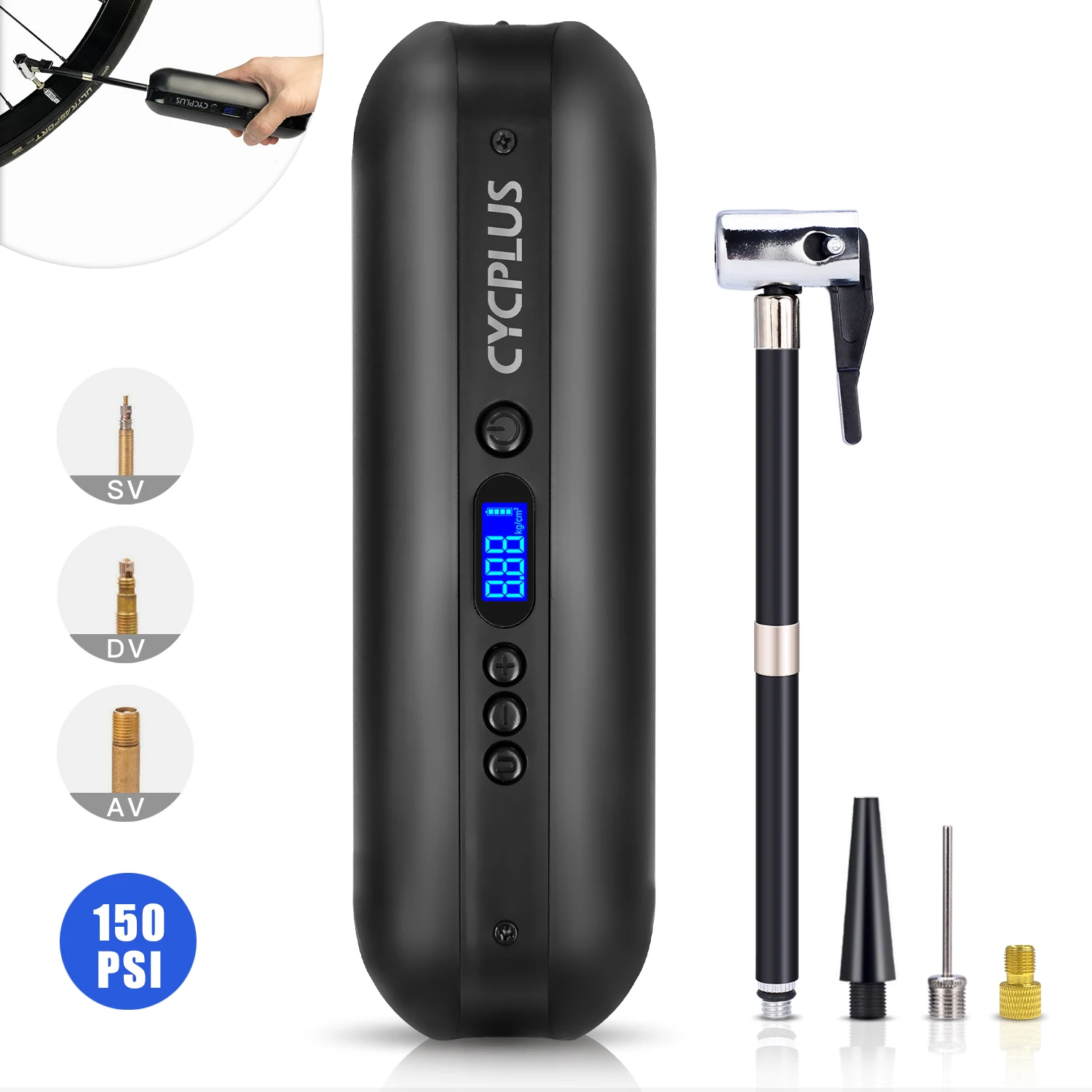 CYCPLUS 2083 Portable Bicycle Accessories Road Bike Accessories Electric Smart Bike Pump
