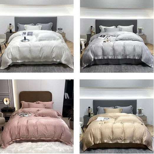 High Quality Natural Tencel Luxury Comforter Breathable Fabric Duvet Cover Set Bedding