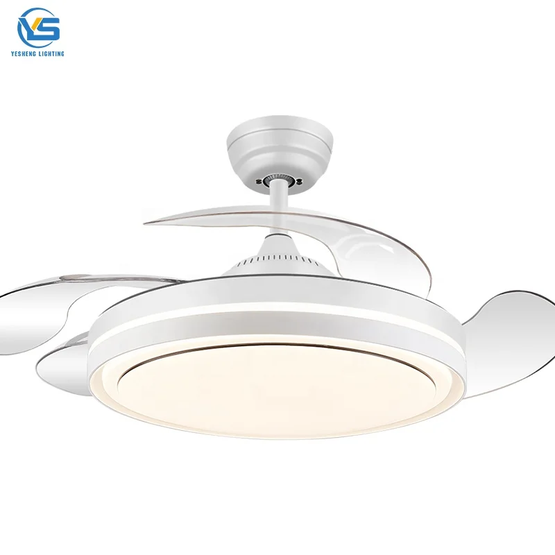 Y014 Modern remote control 42 inch bladeless 220v  ceiling fans with lights lamp led designer luz con ventilador oculto techo