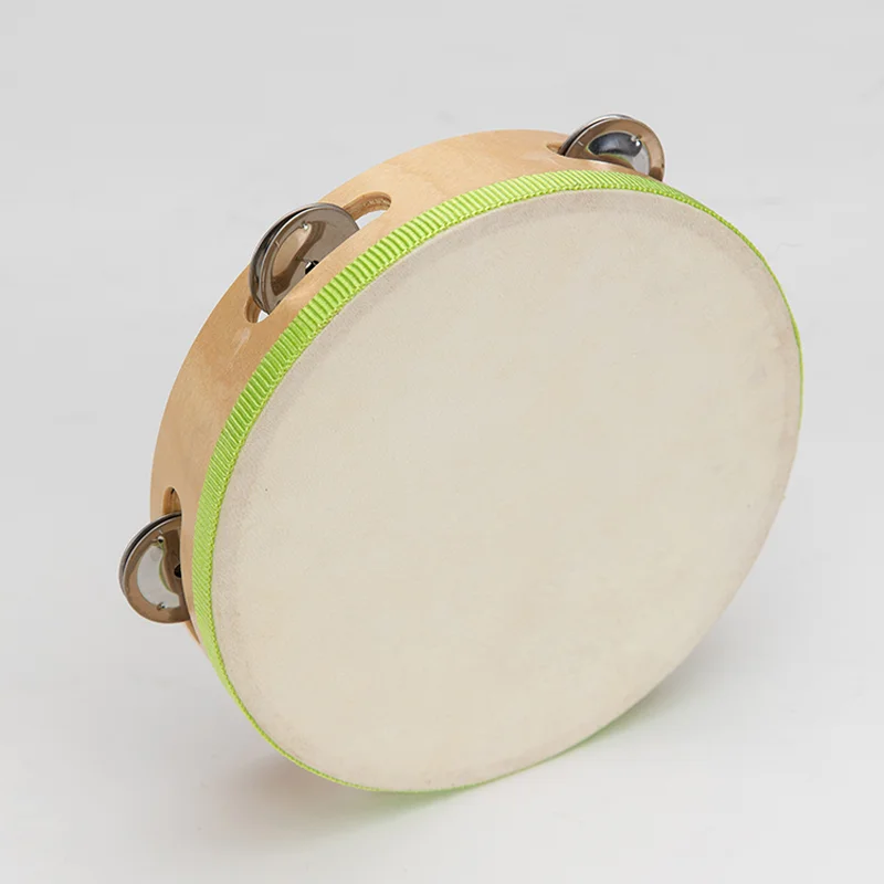Name list of products 6 inch Sheepskin handmade wooden toy instruments custom small mini tambourine