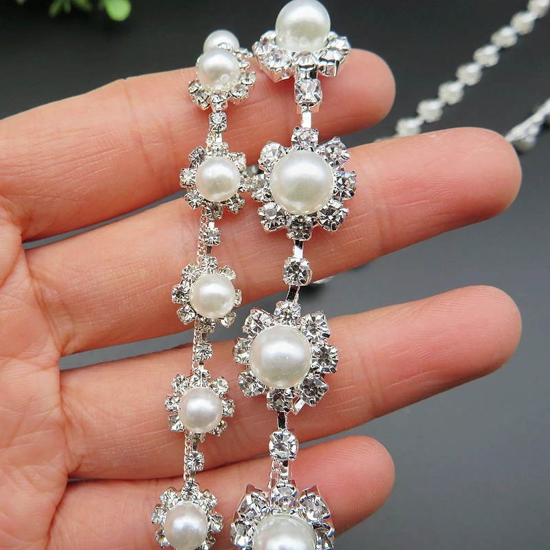  Оптовая продажа декоративные Подсолнухи серебро стекло кристалл отделка бахромой одежда стразы свадебные цепочки Metail