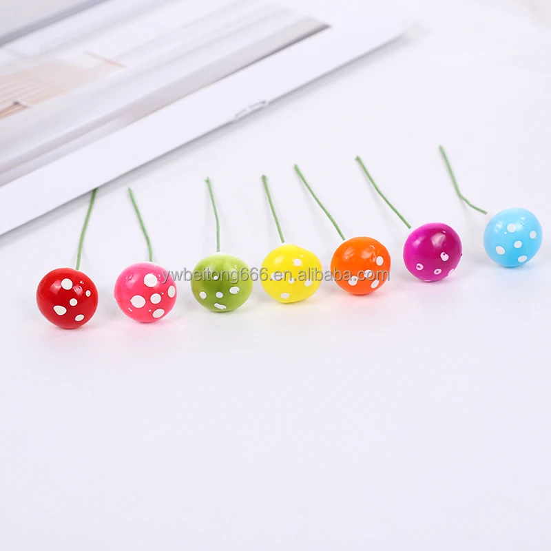 High-Quality 2cm Artificial Foam Mushrooms for Miniature Gardens and Fairy Crafts