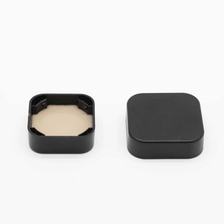 plastic child resistant square matte black lid for 5ml 9ml glass childproof square black concentrate jar