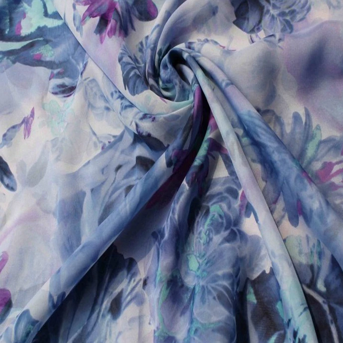 
8mm 100% silk digital printed silk chiffon fabric 
