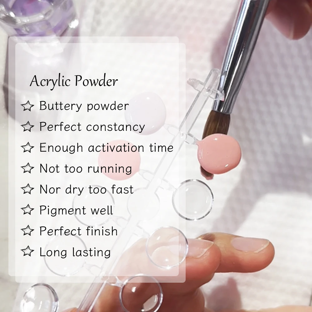 RTS Customized Color 1oz Volume Fast Drying Acrylic Nail Powder High Quality with Custom Logo Model Number Cover Pink