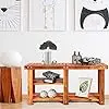 3 Tier Shoe Rack Bench, Premium Acacia Wood Storage Bench Multifunctional Shoe Organizer with Boots Storage Shoe Shelf with Seat