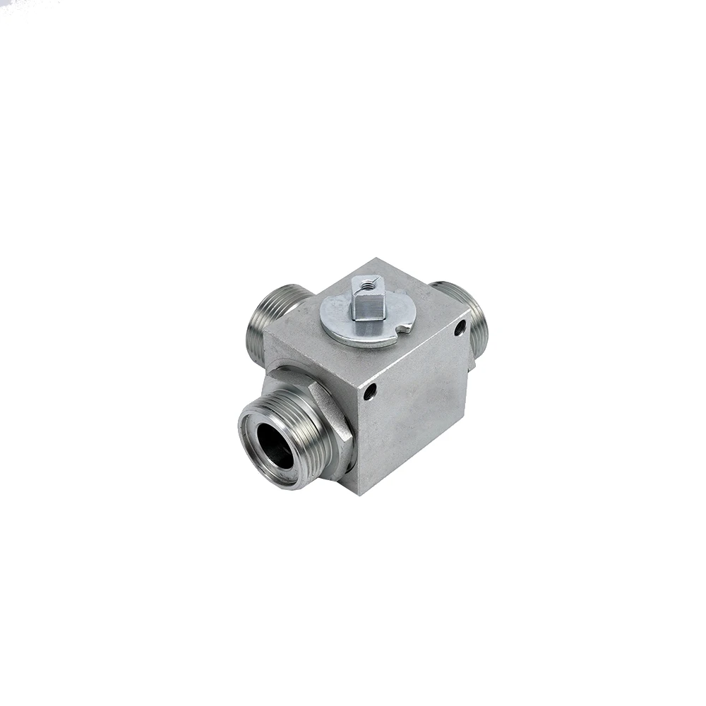 VH3V-M27*1.5 6000psi low temperature stainless steel 3 ways hydraulic high pressure ball valve 3/8
