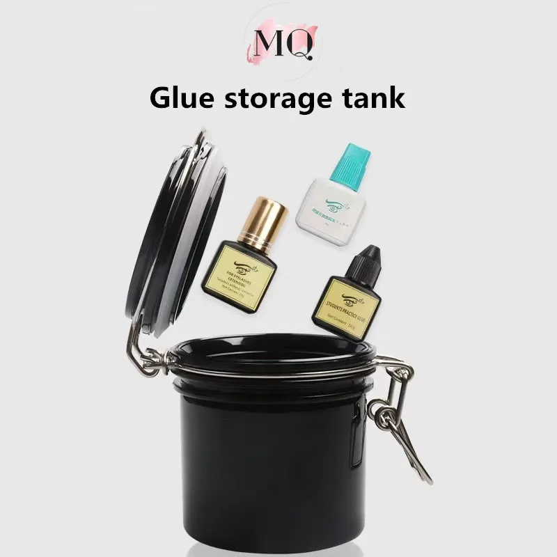 Large volume wholesale sealed storage eyelash glue storage tank Grafting eyelash extension glue hot sell sealed container
