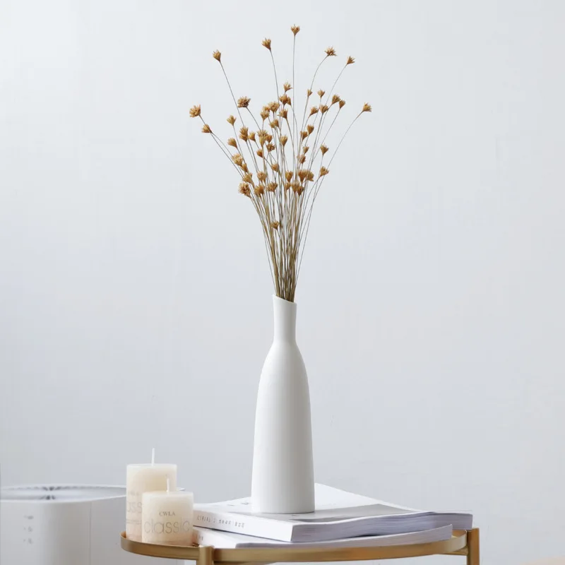 2pc Set Centerpieces Arranging Bouquets Small Bud Decorative Floral Tall Conic Composite Matt Frosted White