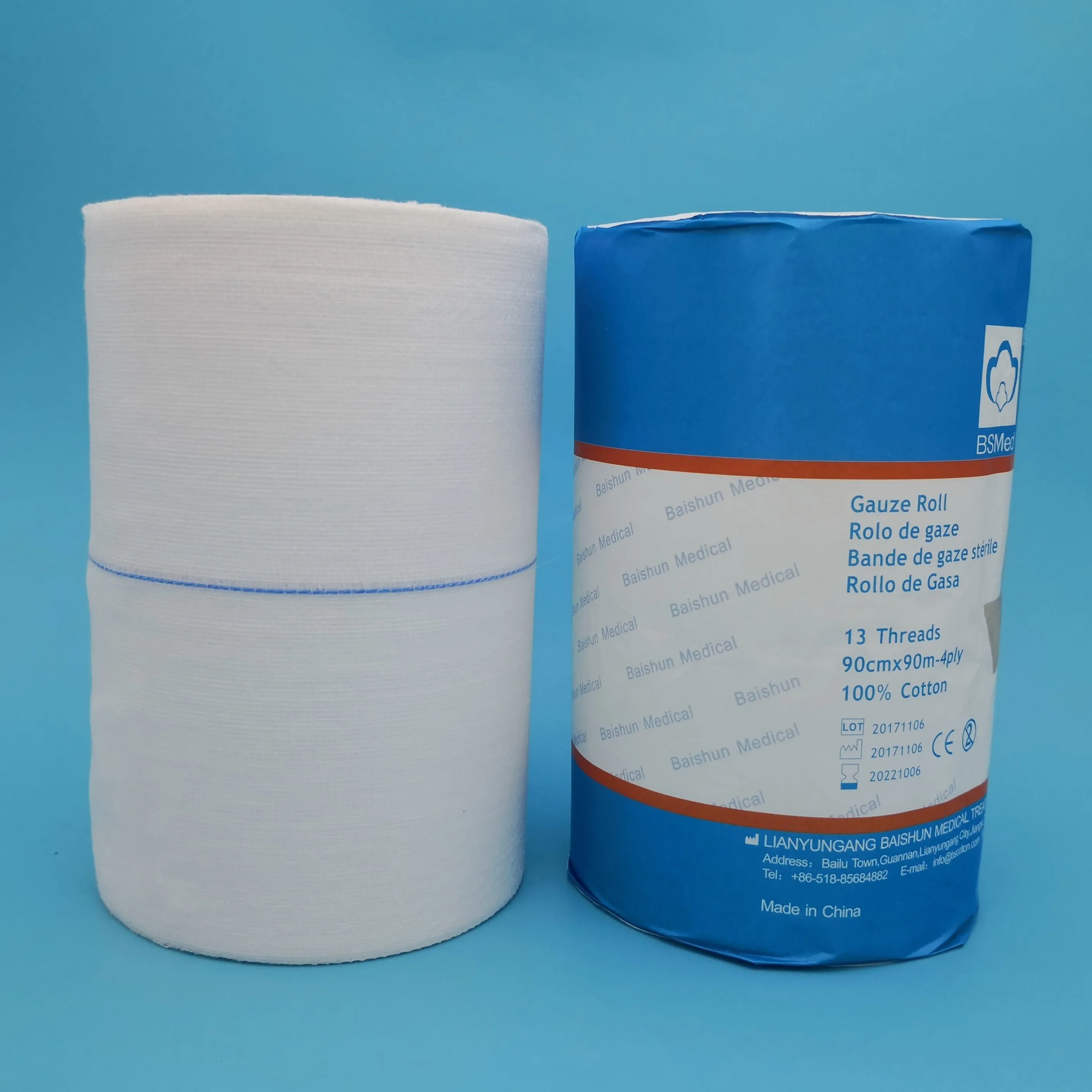 Factory price 100% Cotton Absorbent Medical Gauze Manufacturer CE And ISO Approved   Gauze Jumbo Roll