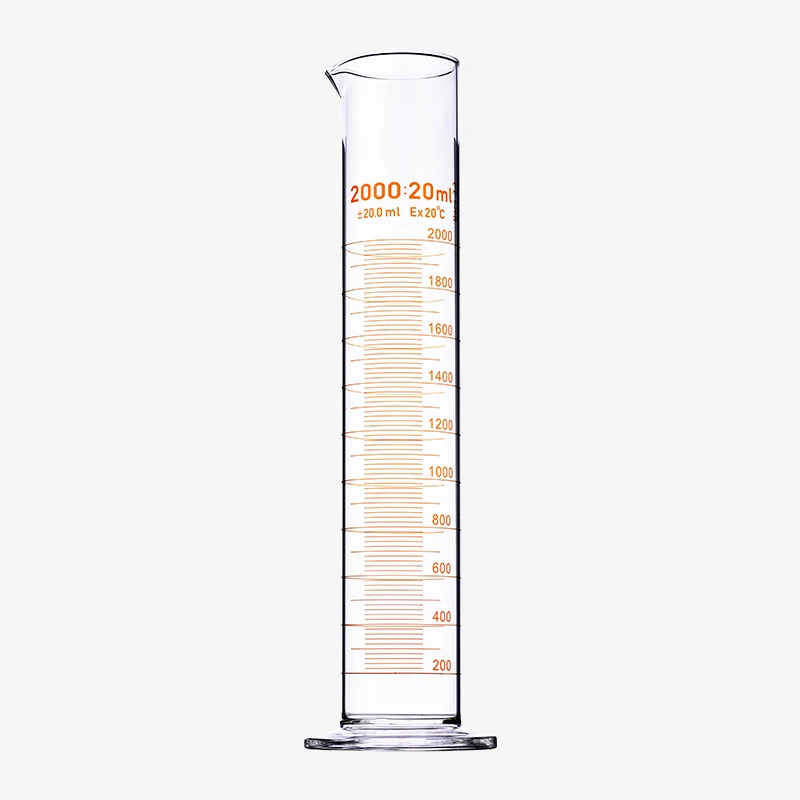 laboratory use Thickened transparent 2000ml Pyrex Glass Measuring Cylinder