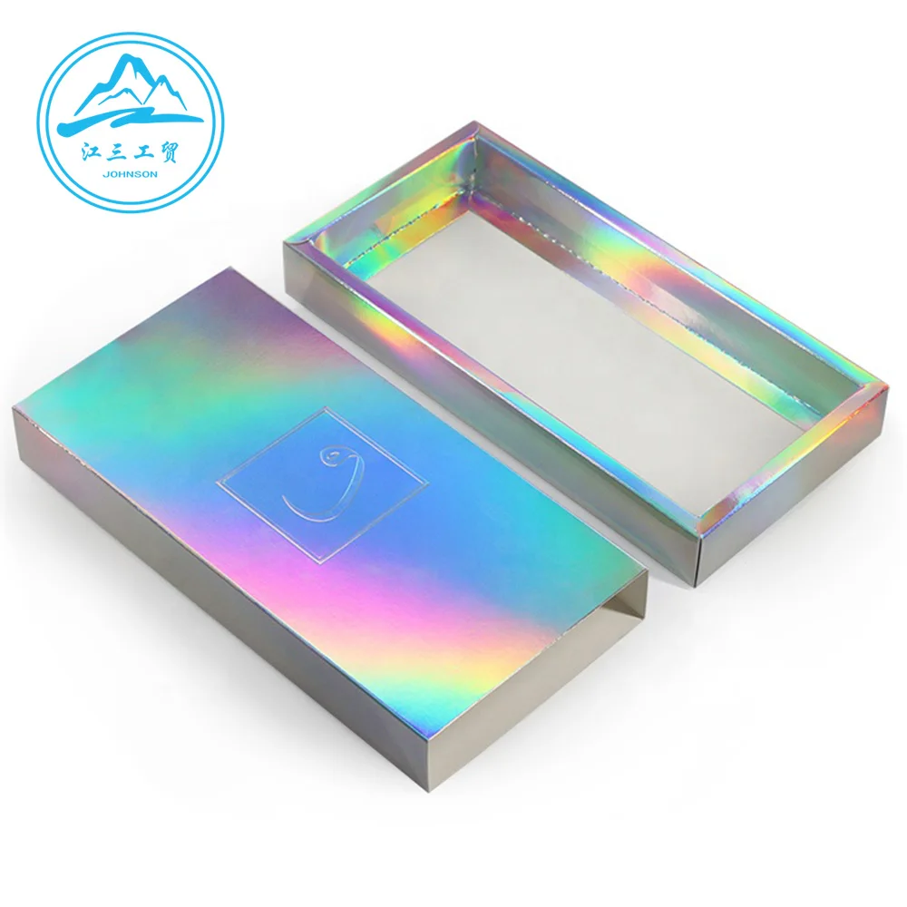 2022Holographic custom emboss logo paper sliding open eco friendly tea box packaging